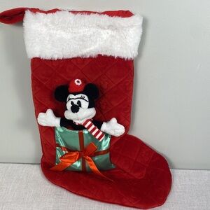 Disney Minnie Mouse removable doll Holiday Christmas stocking 17in